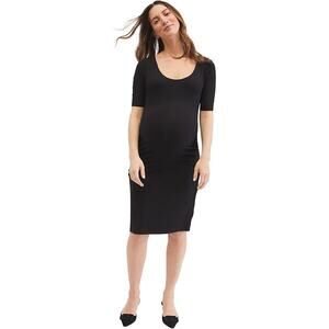 Motherhood Maternity Black Ruched Side Midi Dress Size 3X New